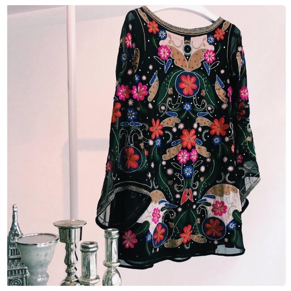 ALICE + OLIVIA Eleonora Embellished Floral Dress - Picture 10 of 14